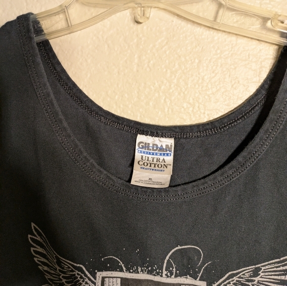 Gildan Women's Black Graphic Tank Top Size Xl Ultra Cotton - Picture 4 of 5